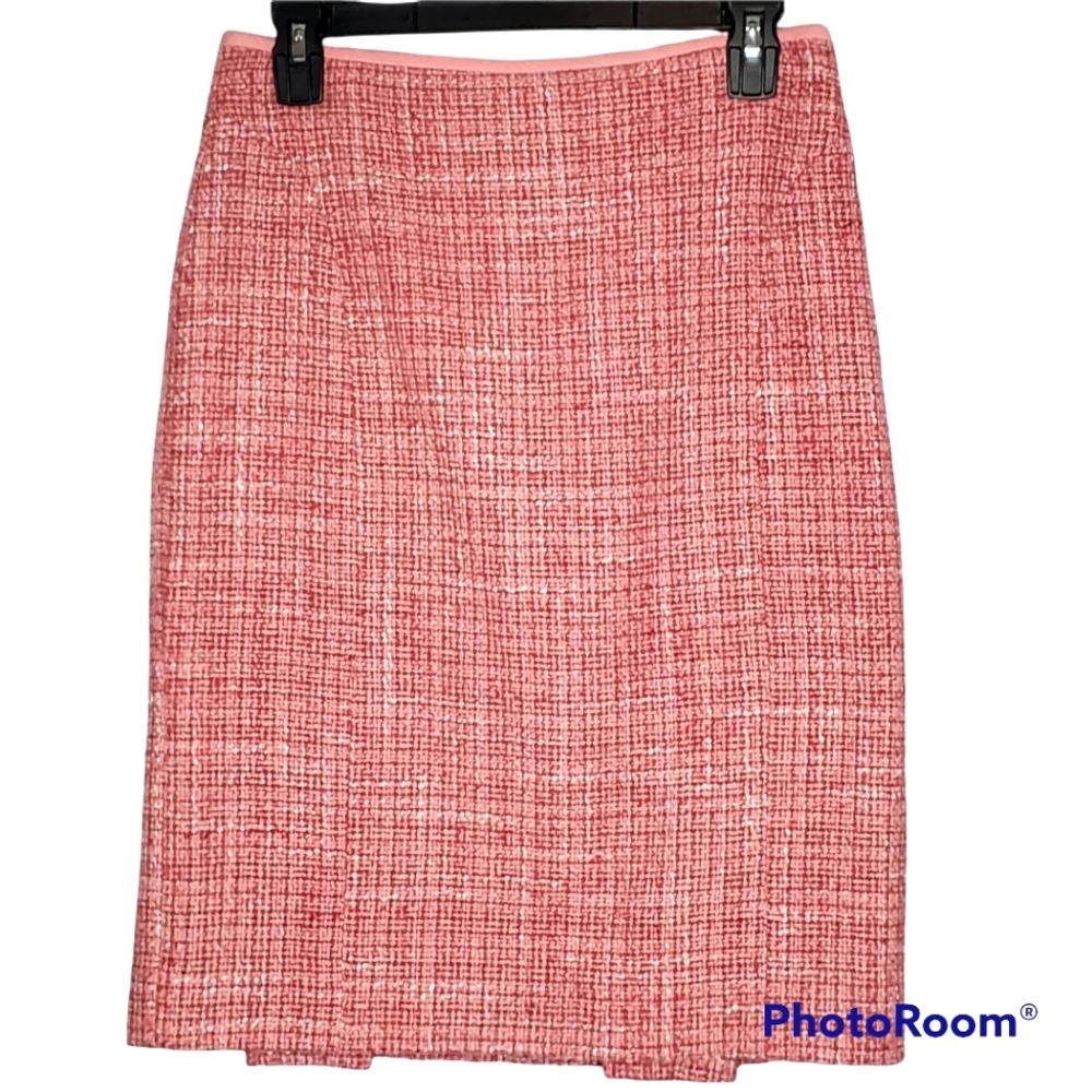 Etcetera classic pink tweed pencil skirt size 4